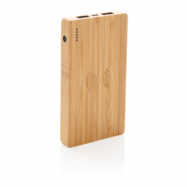 Logotrade mainoslahja ja liikelahja kuva: Bamboo 4000 mAh:n langaton 5W varavirtalähde