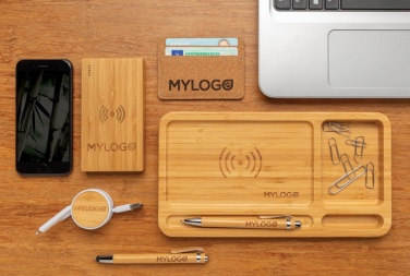 Logotrade liikelahja mainoslahja kuva: Bamboo 4000 mAh:n langaton 5W varavirtalähde
