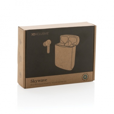 Logo trade mainostuotet tuotekuva: Skywave aurinkovoimakuulokkeet RCS kierrätetystä muovista