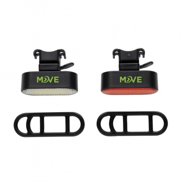 Logotrade mainostuote tuotekuva: Lumino RCS kierrätysmuovinen USB-ladattava pyörävalosarja