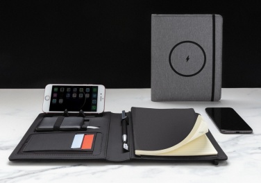 Logo trade mainostuote kuva: Air A5 muistikirja 5W langattomalla latauksella