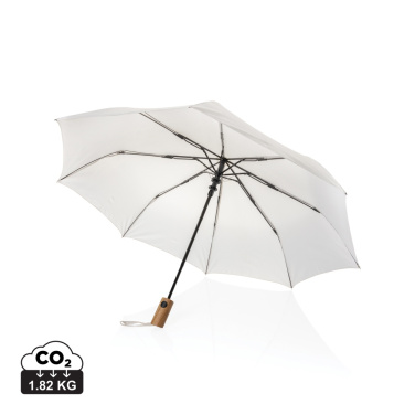 Logo trade mainoslahja kuva: Kaycey 21" AWARE™ RPET Akaasiapuinen mini sateenvarjo