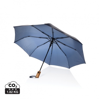 Logotrade mainoslahjat kuva: Kaycey 21" AWARE™ RPET Akaasiapuinen mini sateenvarjo