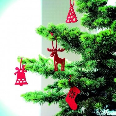 Logo trade mainoslahja ja liikelahja tuotekuva: Set of 6 felt tree hangers