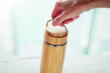Logo trade liikelahjat tuotekuva: Bambu termospullo 400 ml TAMPERE