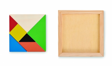 Logo trade mainoslahjat ja liikelahjat kuva: Tangram-palapeli puusta