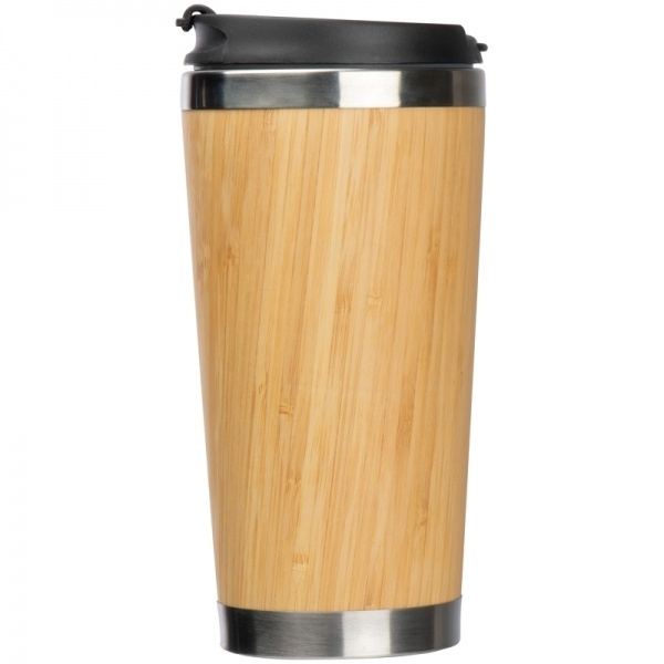 Logotrade liikelahja tuotekuva: Ruostumattomasta teräksestä valmistettu muki BAMBOOGARDEN 400 ml