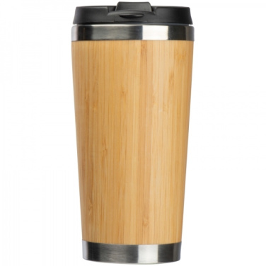 Logo trade mainostuote kuva: Ruostumattomasta teräksestä valmistettu muki BAMBOOGARDEN 400 ml
