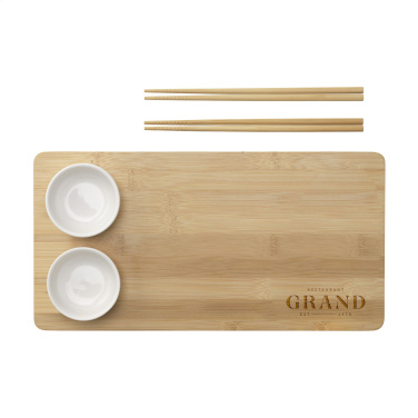 Logotrade mainoslahja ja liikelahja kuva: Temaki Bamboo Sushi Tray lahjasetti