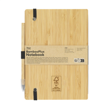 Logotrade mainoslahjat ja liikelahjat tuotekuva: BambooPlus Paper Notebook A5 - Inkless Pen
