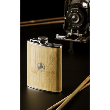 Logo trade liikelahja kuva: Hipflask Bamboo 200 ml juomapullo