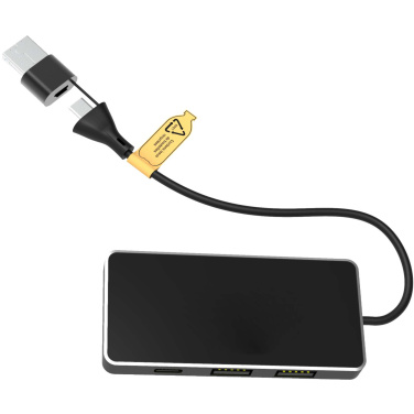Logo trade liikelahjat tuotekuva: SCX.design H20 8-in-1-USB-hubi kahdella tulolla ja 6 portilla