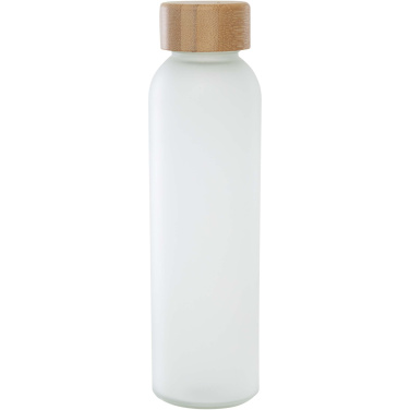 Logo trade liikelahja kuva: Lume 500 ml:n himmeä natronkalkkilasipullo, jossa on bambukansi