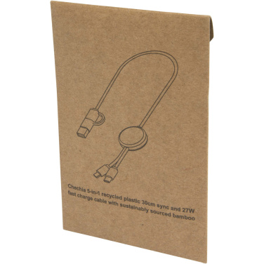 Logo trade mainostuotet tuotekuva: Citala kierrätysmuovinen 30 cm:n ja 27W:n datasynkronoiva 5-in-1-pikalatauskaapeli