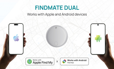 Logo trade liikelahja kuva: Findmate Dual RCS -esinepaikannin, kierrätysmuovia, IPX5