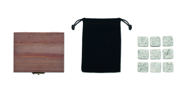 Logotrade mainoslahja tuotekuva: 9 kivijääkuutiota laatikossa