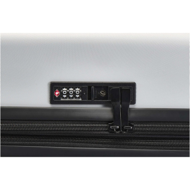 Logo trade mainoslahjat tuotekuva: Rover 70 litran ja 24 tuuman GRS-kierrätetystä materiaalista valmistettu laajennettava vetolaukku