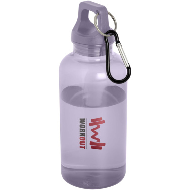 Logo trade liikelahjat tuotekuva: Oregon 400 ml:n RCS-sertifioidusta kierrätetystä muovista valmistettu vesipullo karabiinihaalla