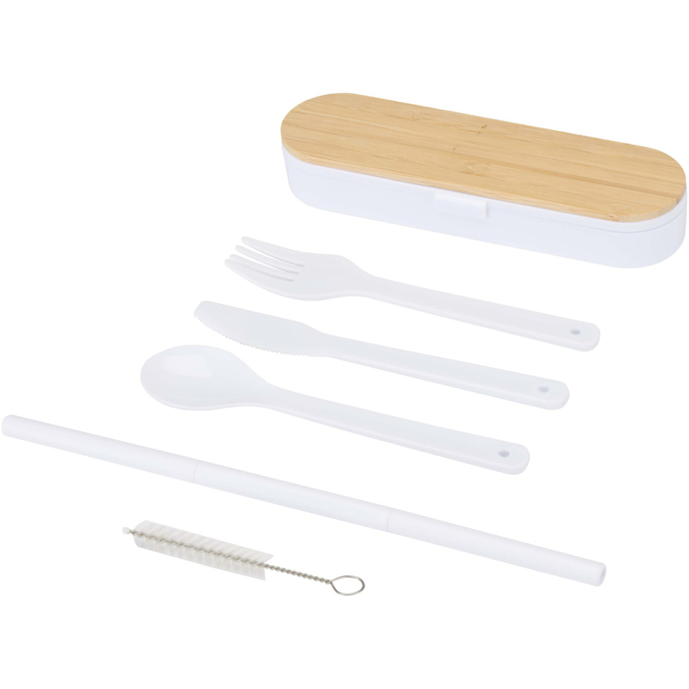 Logo trade liikelahjat mainoslahjat kuva: Runa aterinsetti bambukannella