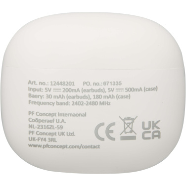 Logo trade mainoslahjat tuotekuva: Alterf kierrätysmuovista valmistetut langattomat True Wireless Bluetooth® -kuulokkeet silikonisilla korvasovittimilla