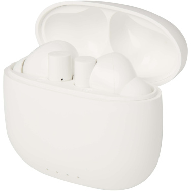 Logo trade mainoslahja ja liikelahja tuotekuva: Alterf kierrätysmuovista valmistetut langattomat True Wireless Bluetooth® -kuulokkeet silikonisilla korvasovittimilla