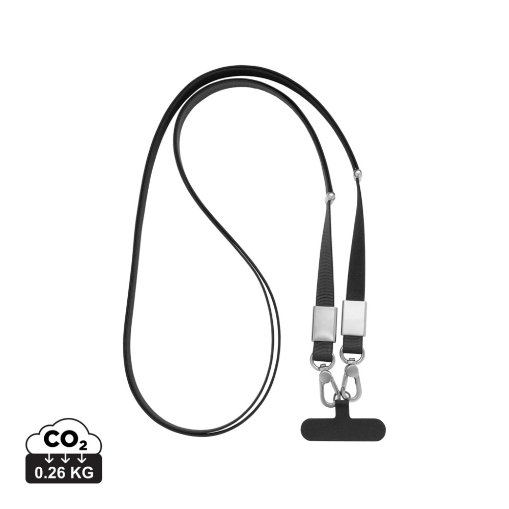 Logo trade liikelahja kuva: Nivo RCS-kierrätetty PET crossbody-kaulanauha