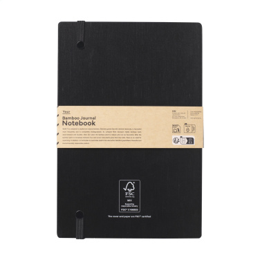 Logotrade verslo dovanos nuotrauka: Bamboo Journal Naked Spine Popierinis bloknotas juodas A5