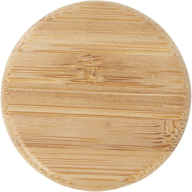 Logotrade reklaminiai produktai nuotrauka: Lume 500 ml matinio natrio kalkinio stiklo butelis su bambukiniu dangteliu