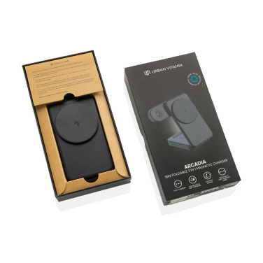 Logotrade dovana nuotrauka: Urban Vitamin Arcadia RCS plastikinis 15W 3in1 magnetinis įkroviklis