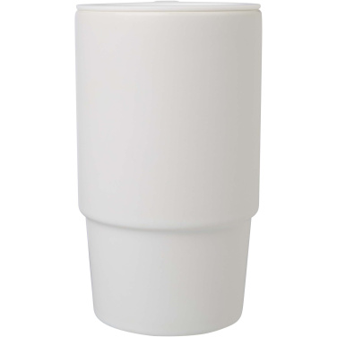 Logotrade firminės dovanos nuotrauka: Carter 450 ml keraminis puodelis su plastikiniu dangteliu