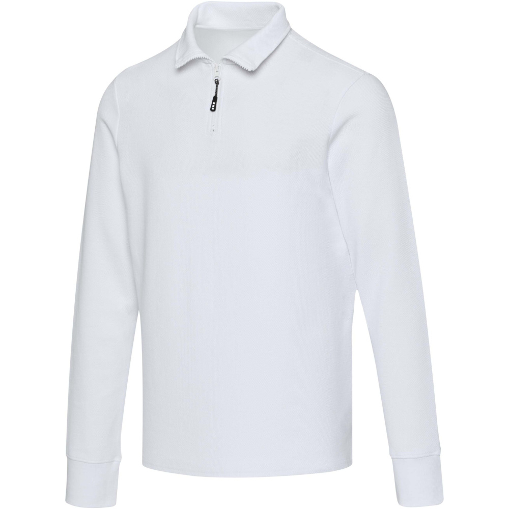 Logotrade firminės dovanos nuotrauka: Zeus ilgomis rankovėmis unisex polo marškinėliai su pusiniu užtrauktuku