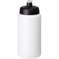 Baseline® Plus grip 500 ml sporta pudele ar sporta vāciņu, Balts / vienkrāsains melns