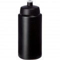 Baseline® Plus grip 500 ml sporta pudele ar sporta vāciņu, Vienkrāsains melns