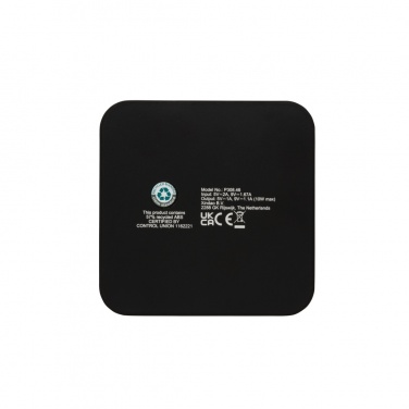 Logotrade biznesa dāvanas foto: RCS pārstrādāta plastmasas 10 W bezvadu lādētājs ar USB portiem