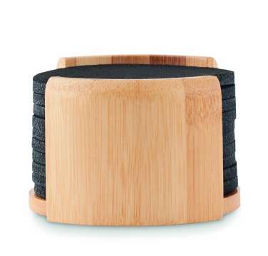 Logotrade ziemassvētku dāvanas foto: RPET paliktņi bambusa turētājā