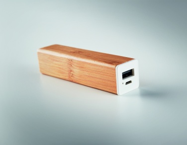 Logotrade korporatīvās dāvanas foto: Bambusa jaudas banka 2200 mAh POWERBAM
