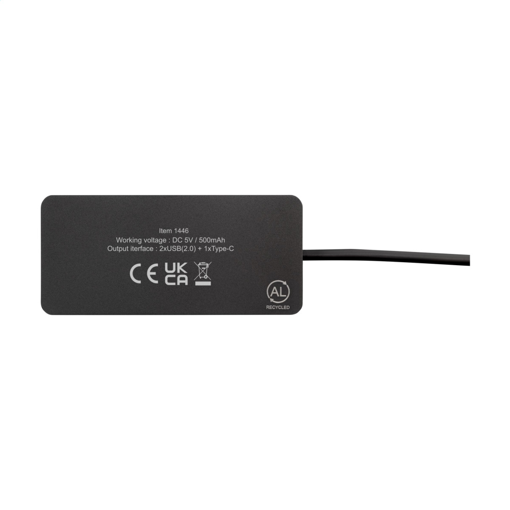 Logotrade dāvanas foto: Tecco GRS pārstrādāta alumīnija USB centrmezgls