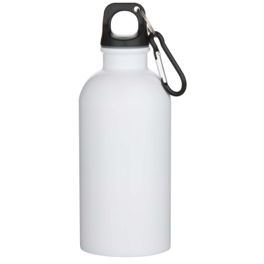 Logotrade dāvanas foto: Oregon 400 ml sublimācijas RCS pārstrādāta viensienas nerūsējošā tērauda ūdens pudele ar karabīni