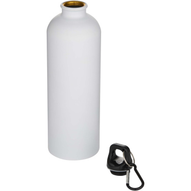 Logotrade biznesa dāvanas foto: Oregon 750 ml matēta RCS pārstrādāta vienas sienas nerūsējošā tērauda ūdens pudele ar karabīni