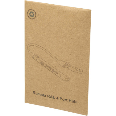 Logotrade korporatīvās dāvanas foto: Alkaid 4 portu pārstrādāta alumīnija USB-A un C tipa centrmezgls ar divām ieejām