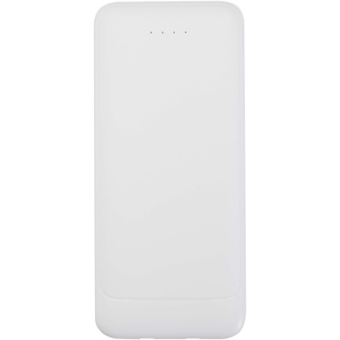Logotrade Ideja dāvanas foto: Adhil 10.000 mAh 10W pārstrādātas plastmasas pārnēsājamais akumulators ar 2 iebūvētiem kabeļiem