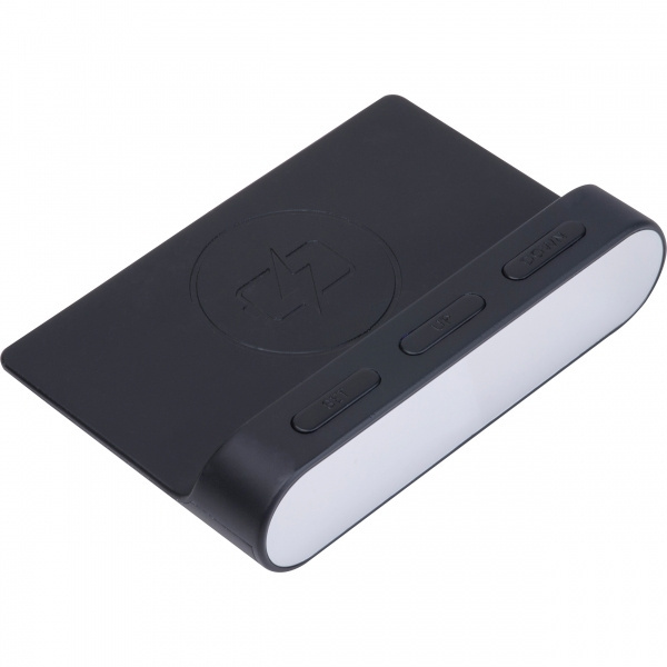 Logotrade ziemassvētku dāvanas foto: Modinātājs un bezvadu lādētājs ADELAIDE