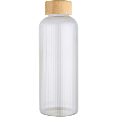 Logotrade ziemassvētku dāvanas foto: Mirage 650 ml viensienu borsilikāta stikla pudele ar bambusa vāku