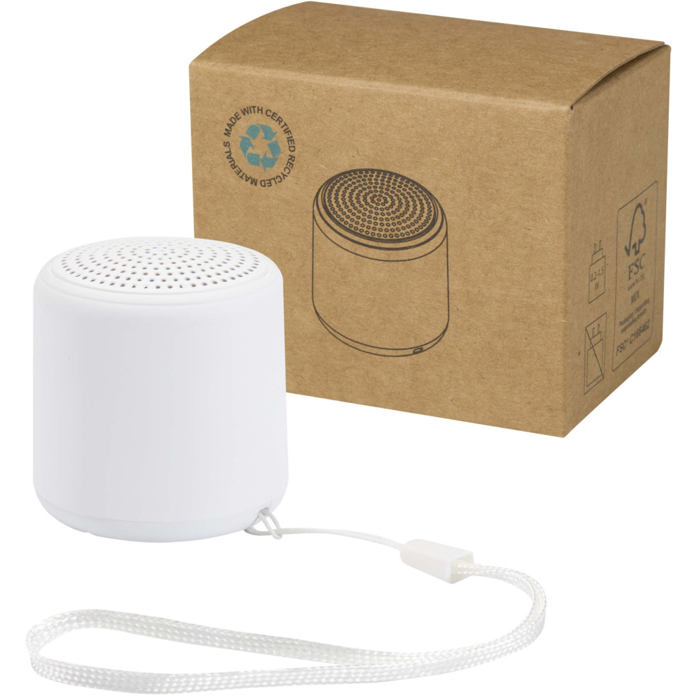 Logotrade biznesa dāvanas foto: Velkis 3W pārstrādātas plastmasas bezvadu Bluetooth® skaļrunis