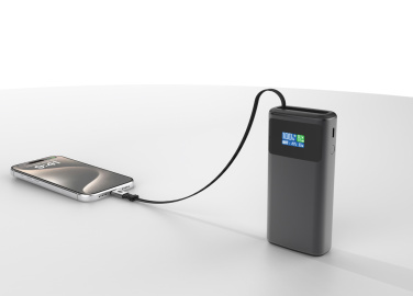 Logotrade biznesa dāvanas foto: Quantum RCS īpaši ātra PD45W 10.000mAh pārnēsājamā baterija ar ekrānu