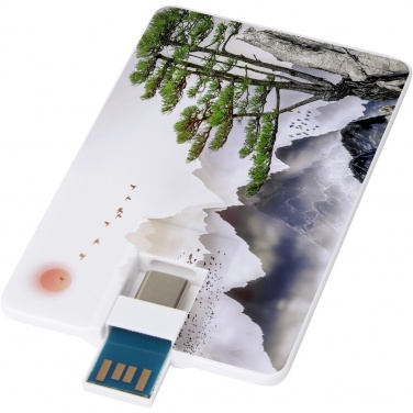 Лого трейд pекламные cувениры фото: Duo Slim USB-накопитель емкостью 32ГБ и разъемами Type-C и USB-A 3.0