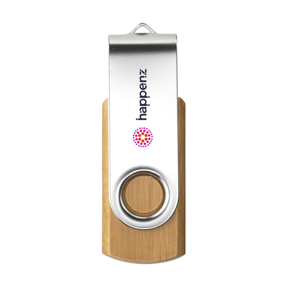 Логотрейд pекламные cувениры картинка: USB Twist Bamboo 64 ГБ