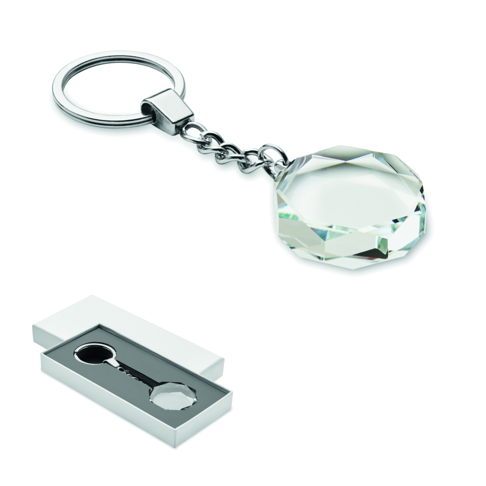 Логотрейд бизнес-подарки картинка: Glass round award key ring