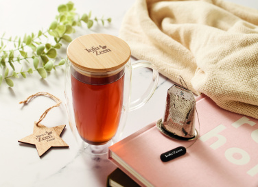 Логотрейд pекламные cувениры картинка: Double wall glass mug 450ml