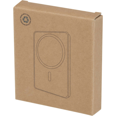 Логотрейд pекламные подарки картинка: Acrab магнитное беспроводное портативное зарядное устройство емкостью 5000 мАч, мощностью 15 Вт, с питанием 20 Вт — изготовлено из переработанного пластика